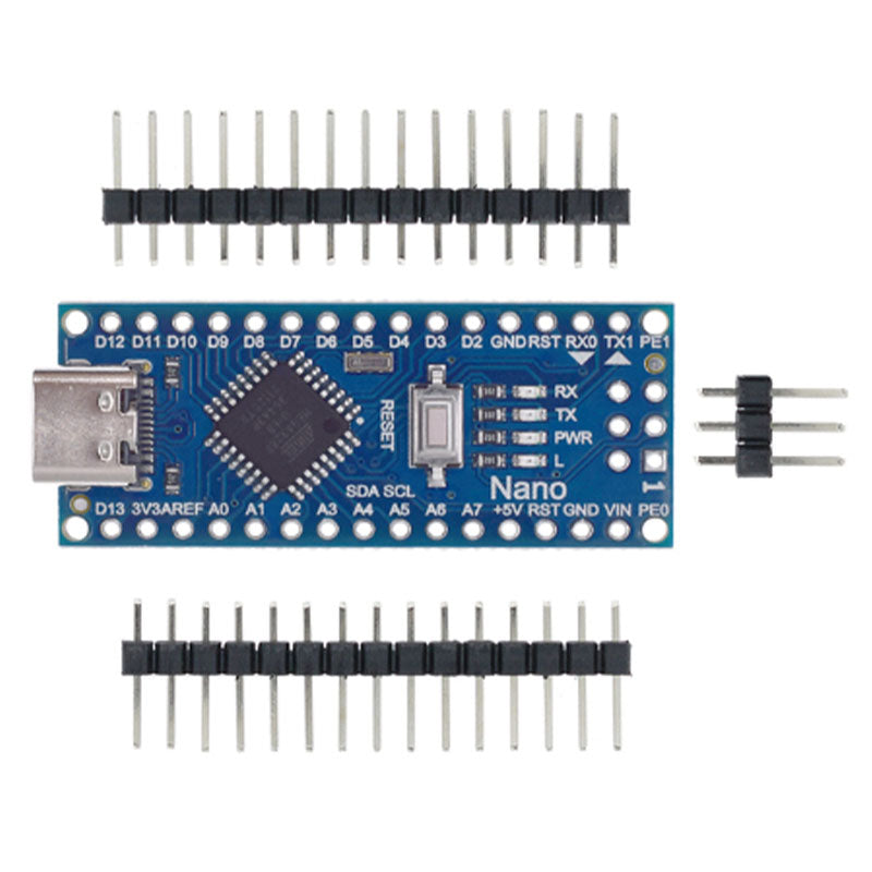 Nano V3-Board mit Atmega328 CH340 USB-C nicht verlötete, Arduino-kompatibel